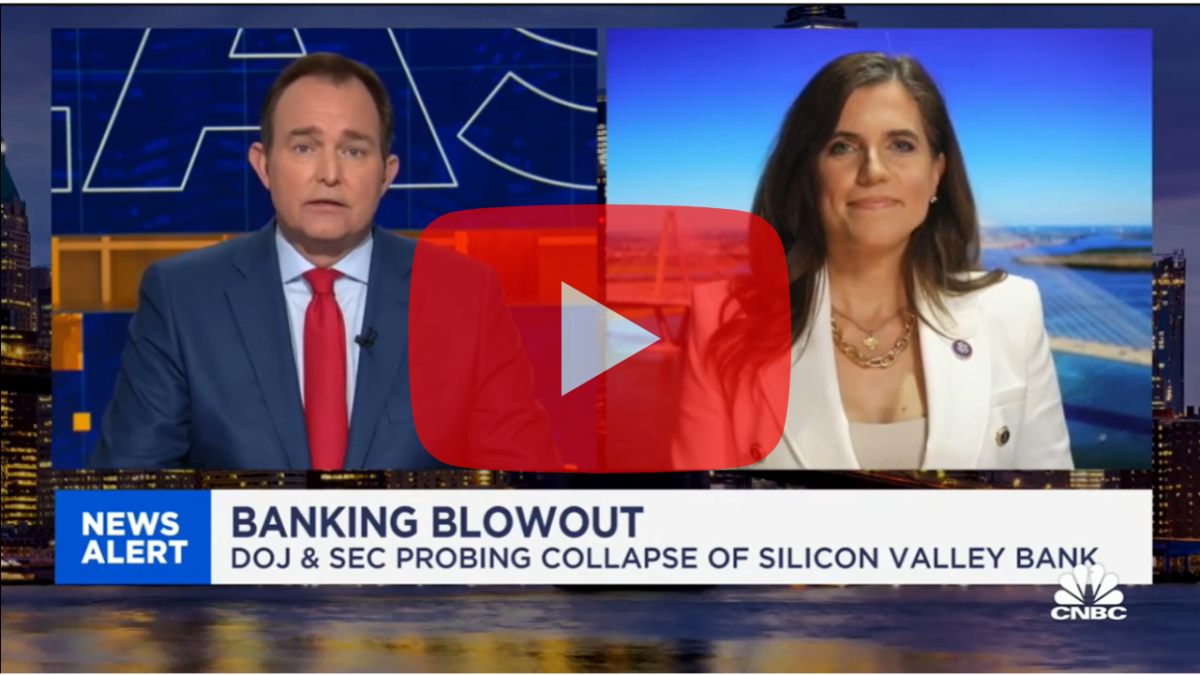Rep. Mace on CNBC to Discuss Silicon Valley Bank