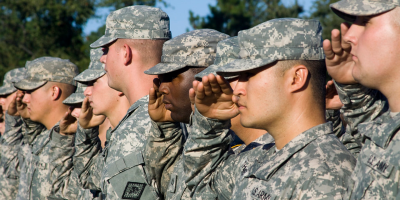 U.S. soldiers saluting