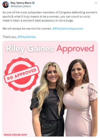 Congresswoman Nancy Mace Defending Women Womens Rights South Carolina