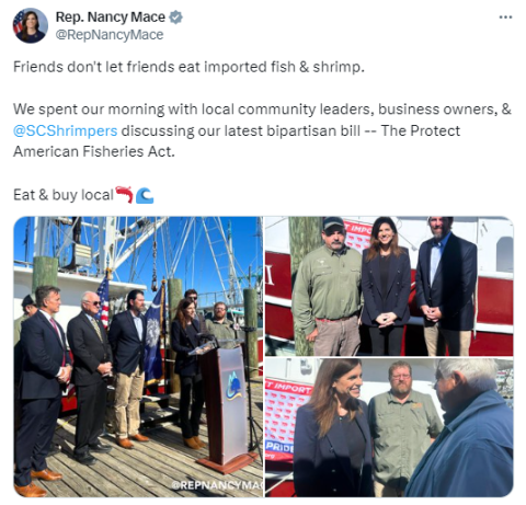 Congresswoman Nancy Mace Protecting our Shrimpers South Carolina Coastal Community