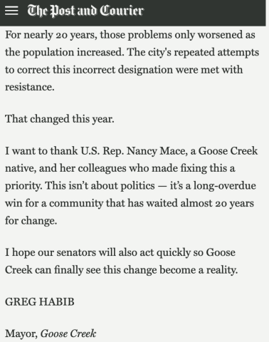 goose creek op-ed