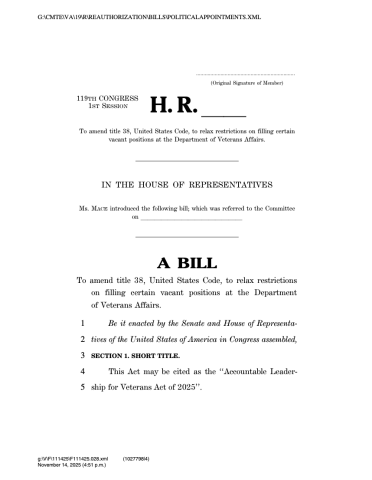 accountable leadership for veterans act