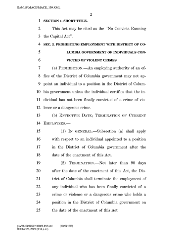 no convicts running the capital