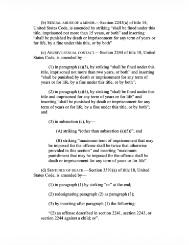 death penalty for child rapists