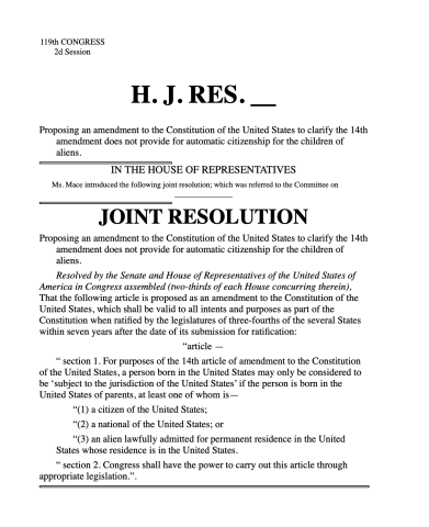 birthright citizenship resolution