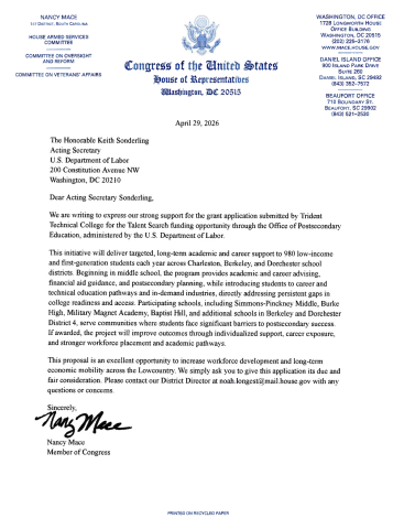 trident tech letter of support
