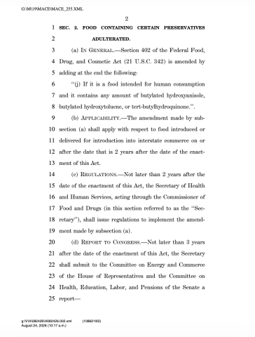 preservatives bill