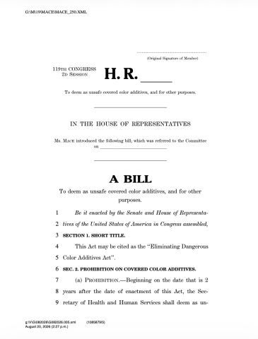 synthetic dyes bill