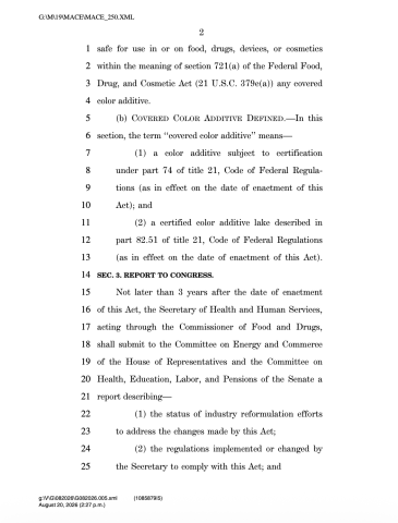 synthetic dyes bill
