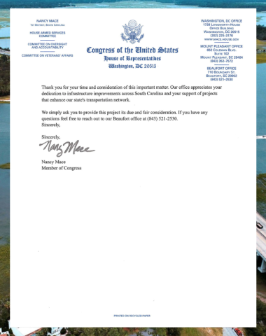 hilton head letter of support back